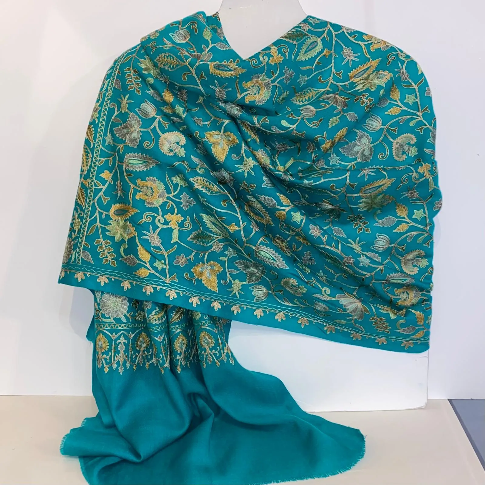 Aditja - Heirloom Indian Wrap - Turquoise