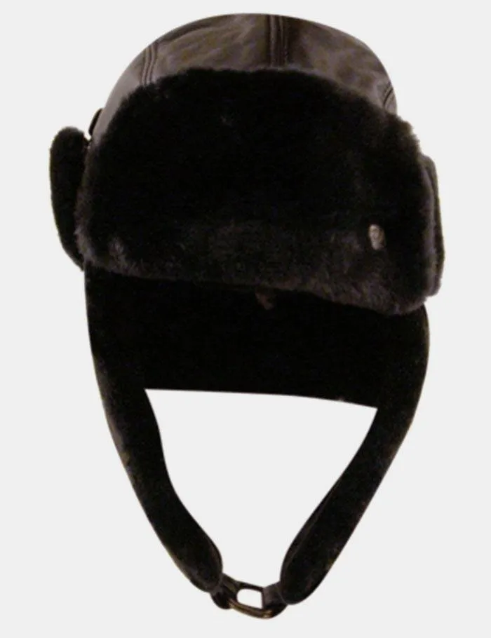 Bailey Vega Fur Leather Trapper Hat - Brown