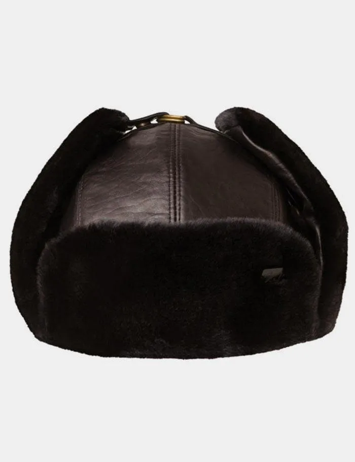 Bailey Vega Fur Leather Trapper Hat - Brown