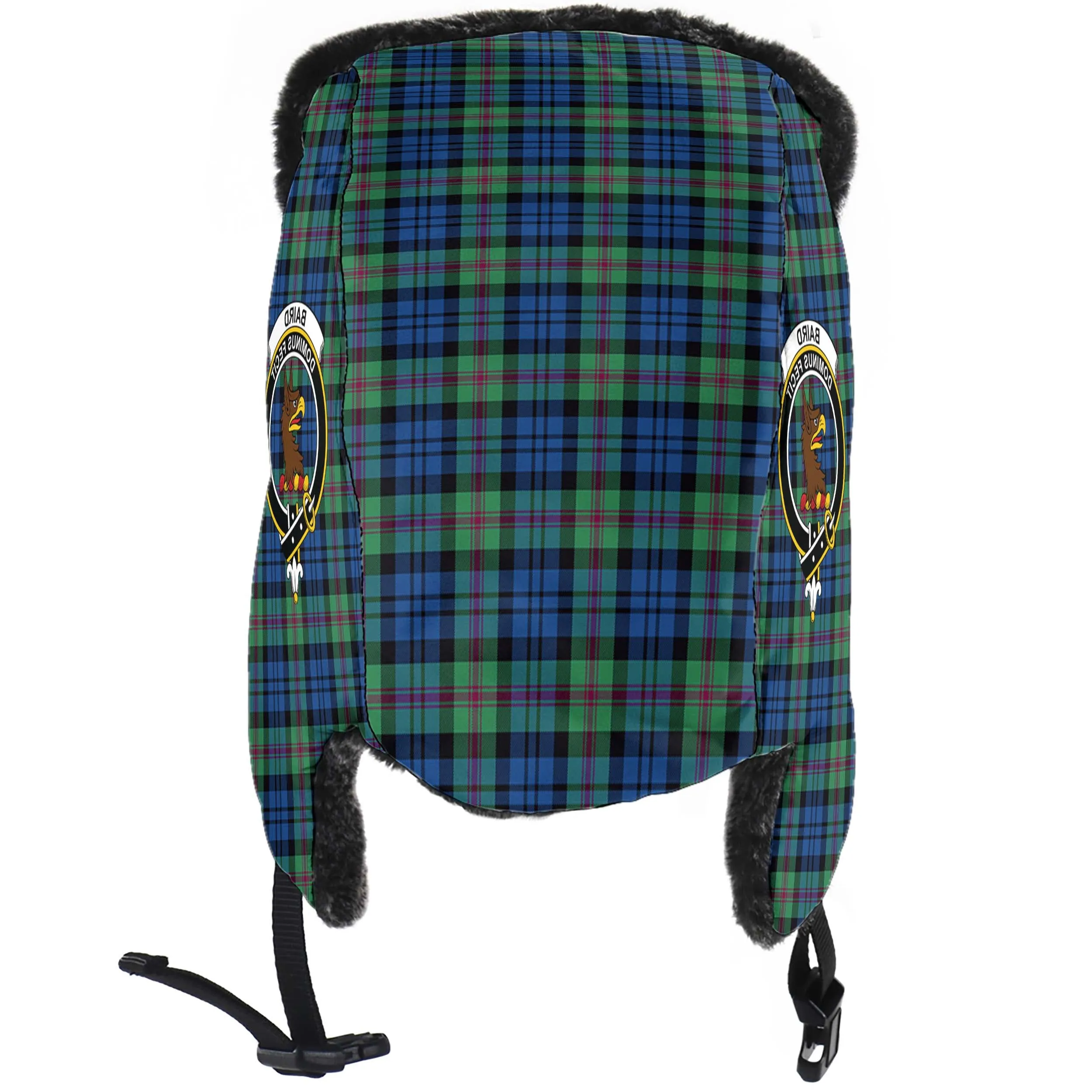 Baird Ancient Tartan Winter Trapper Hat with Family Crest