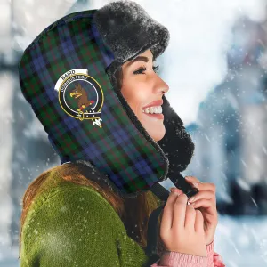 Baird Tartan Winter Trapper Hat with Family Crest