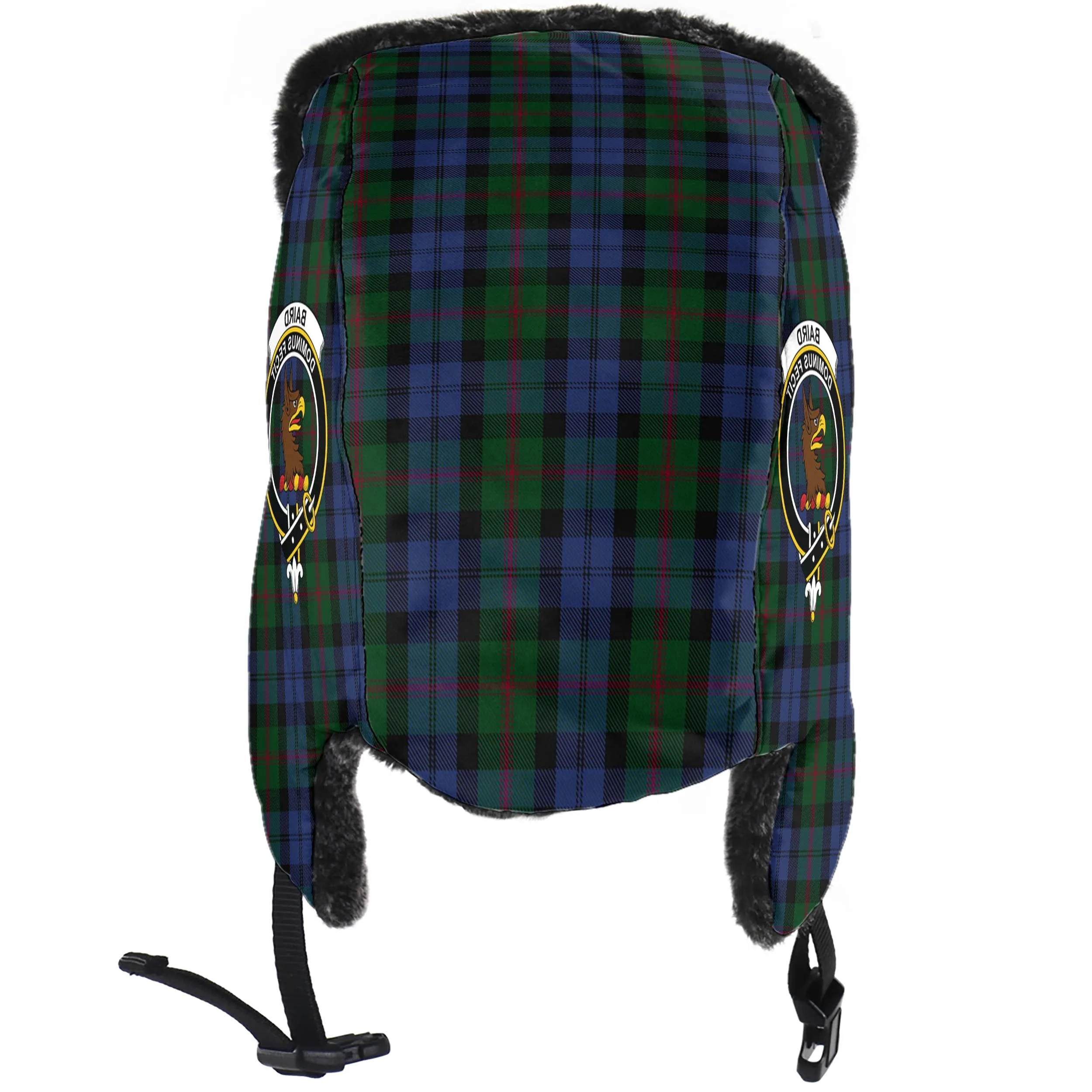 Baird Tartan Winter Trapper Hat with Family Crest