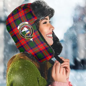 Belshes Tartan Winter Trapper Hat with Family Crest