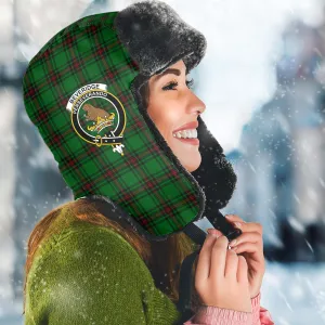 Beveridge Tartan Winter Trapper Hat with Family Crest