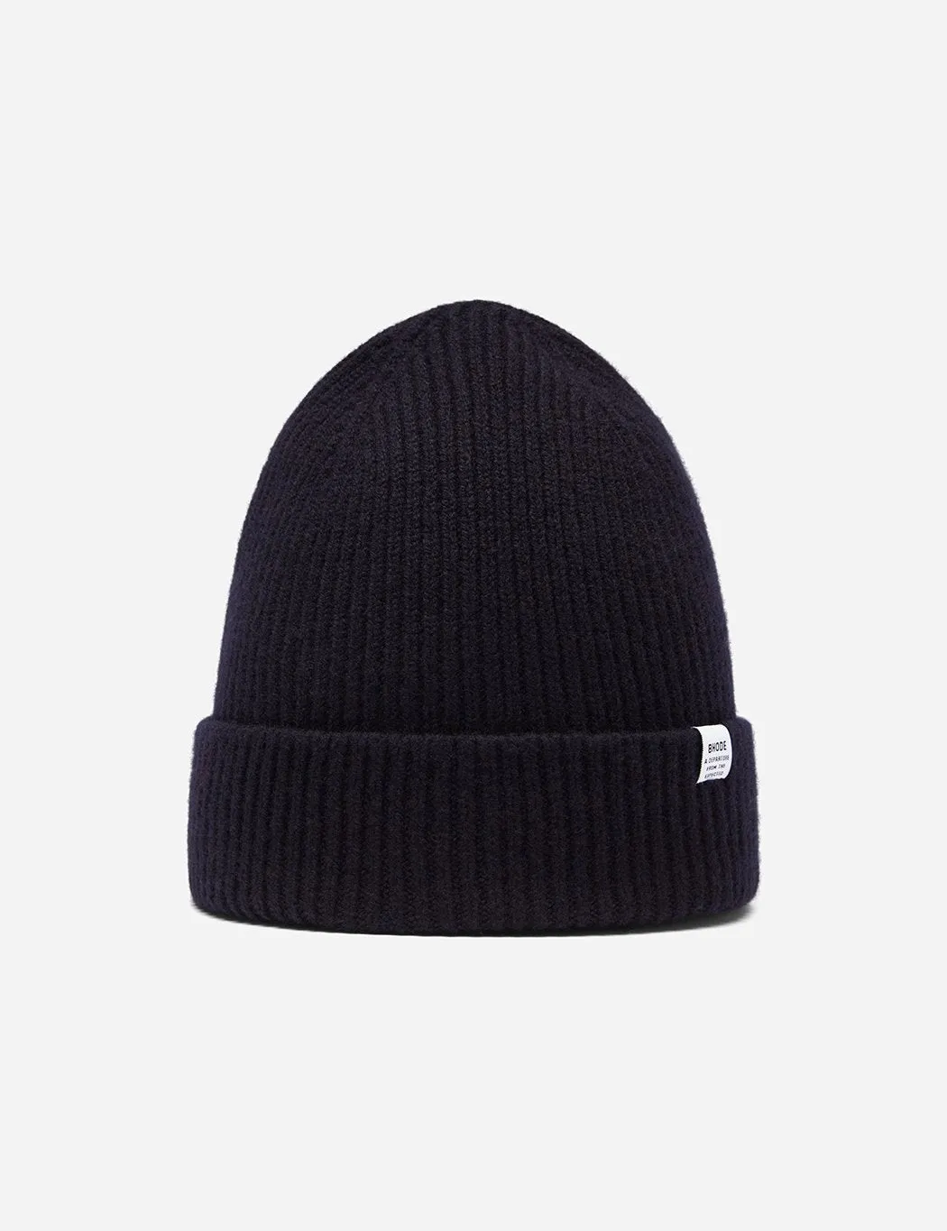 Bhode 'Hawick' Scottish Knitted Beanie Hat (Lambswool) - Navy Blue