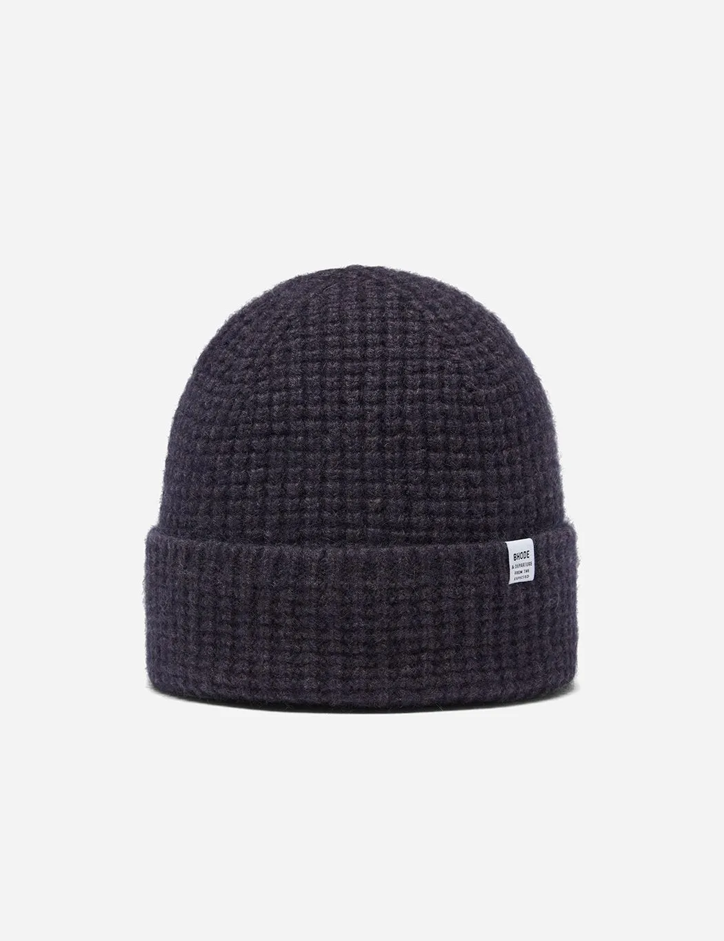 Bhode 'Pineapple' Scottish Texture Beanie Hat (Lambswool) - Millstone Grey