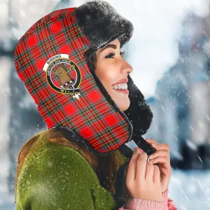 Binning Tartan Winter Trapper Hat with Family Crest