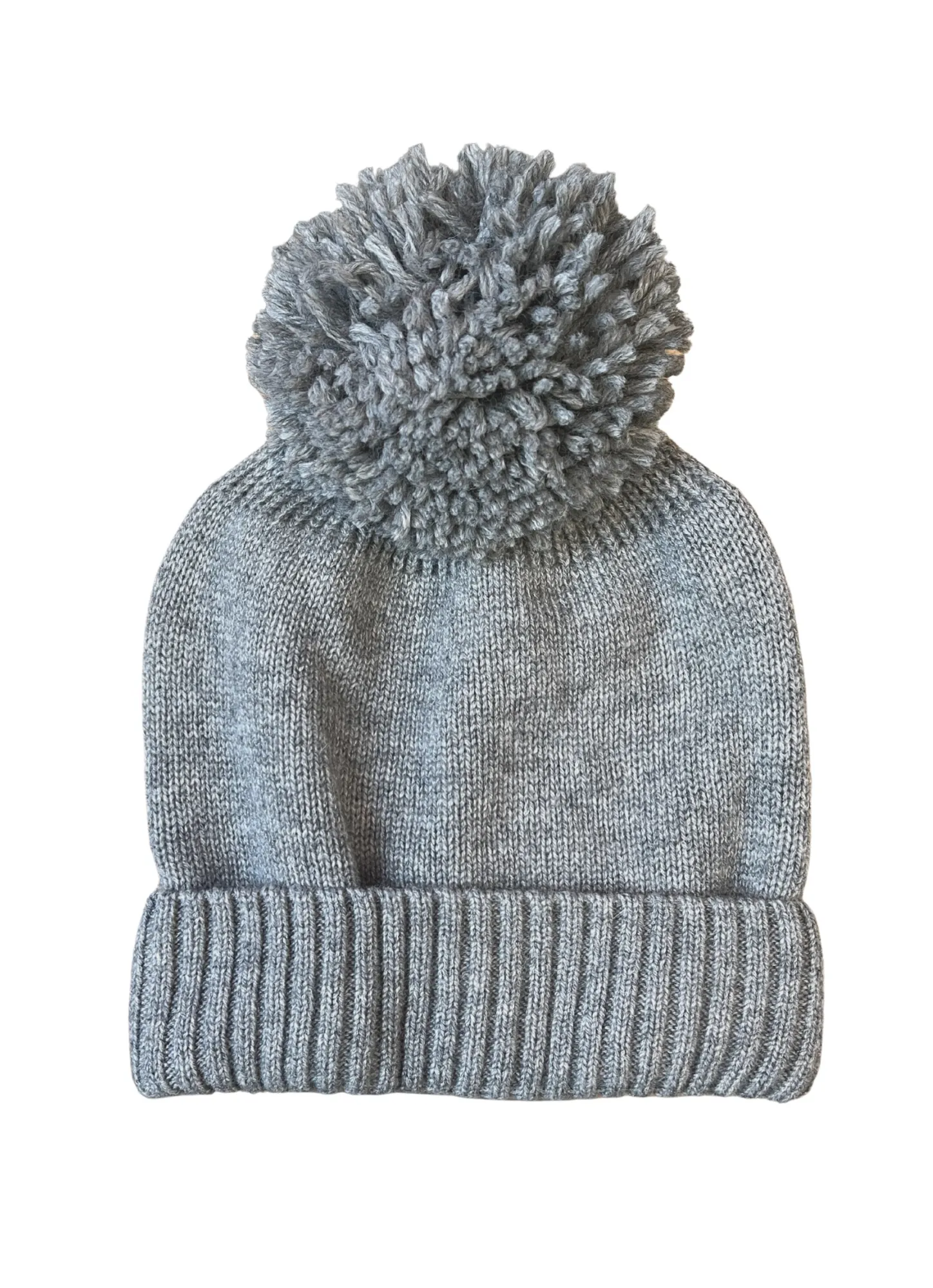 Bobble Cashmere Hat Grey