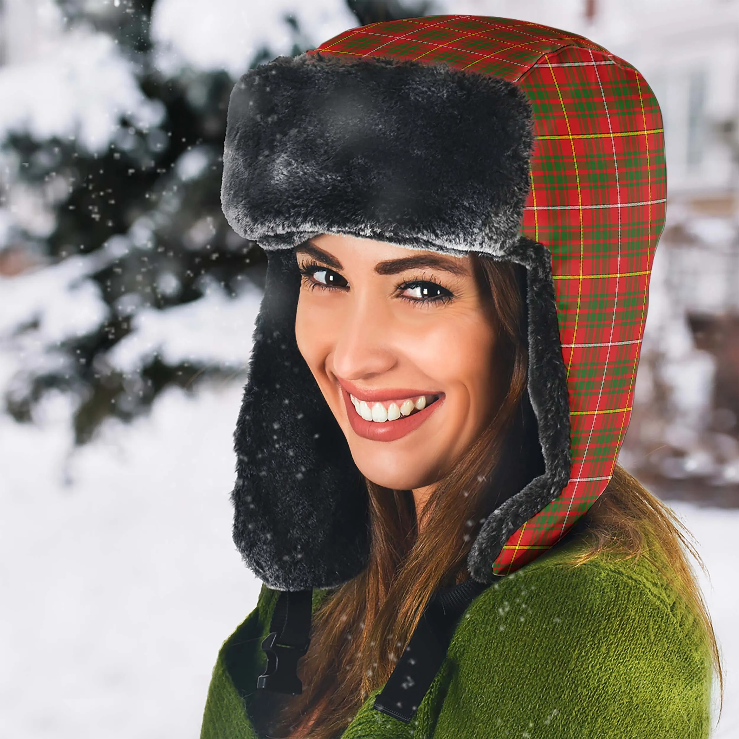 Bruce County Canada Tartan Winter Trapper Hat