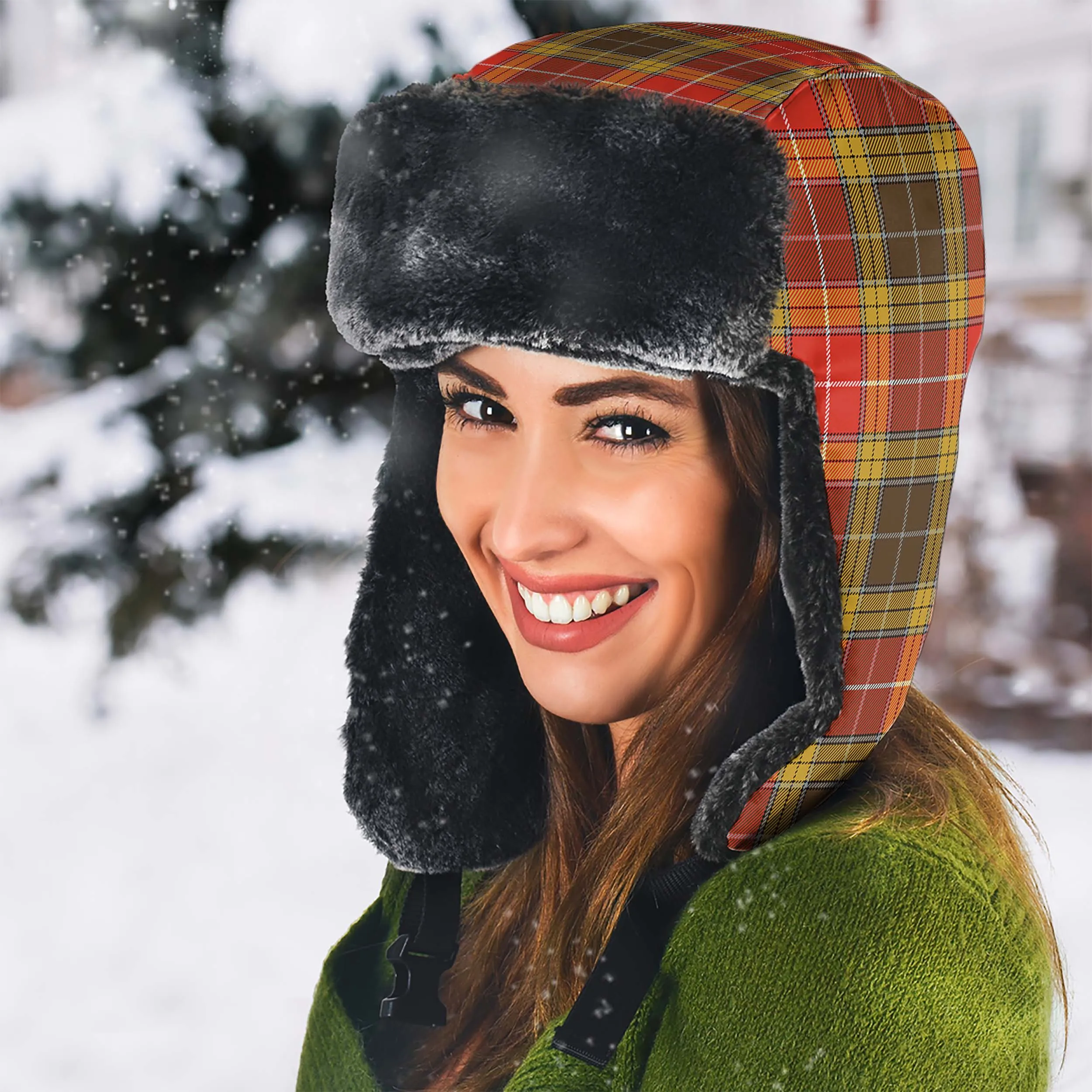 Buchanan Old Set Weathered Tartan Winter Trapper Hat