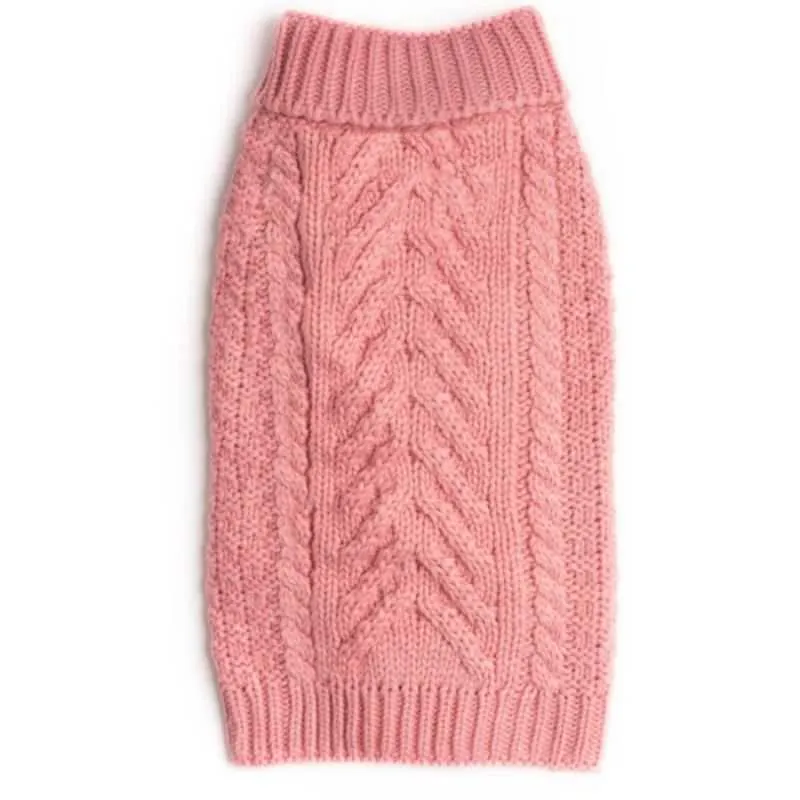 Chunky Knit Pink Dog Jumper