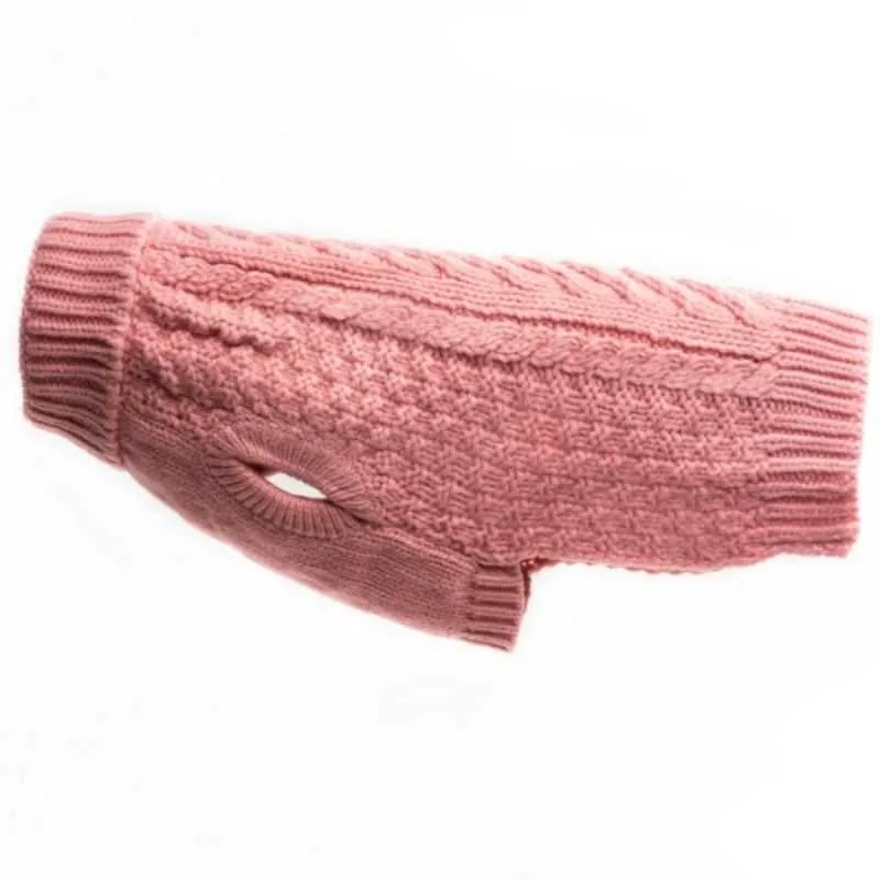 Chunky Knit Pink Dog Jumper