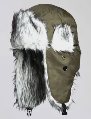 Classic Fur Trapper Hat - Olive Green