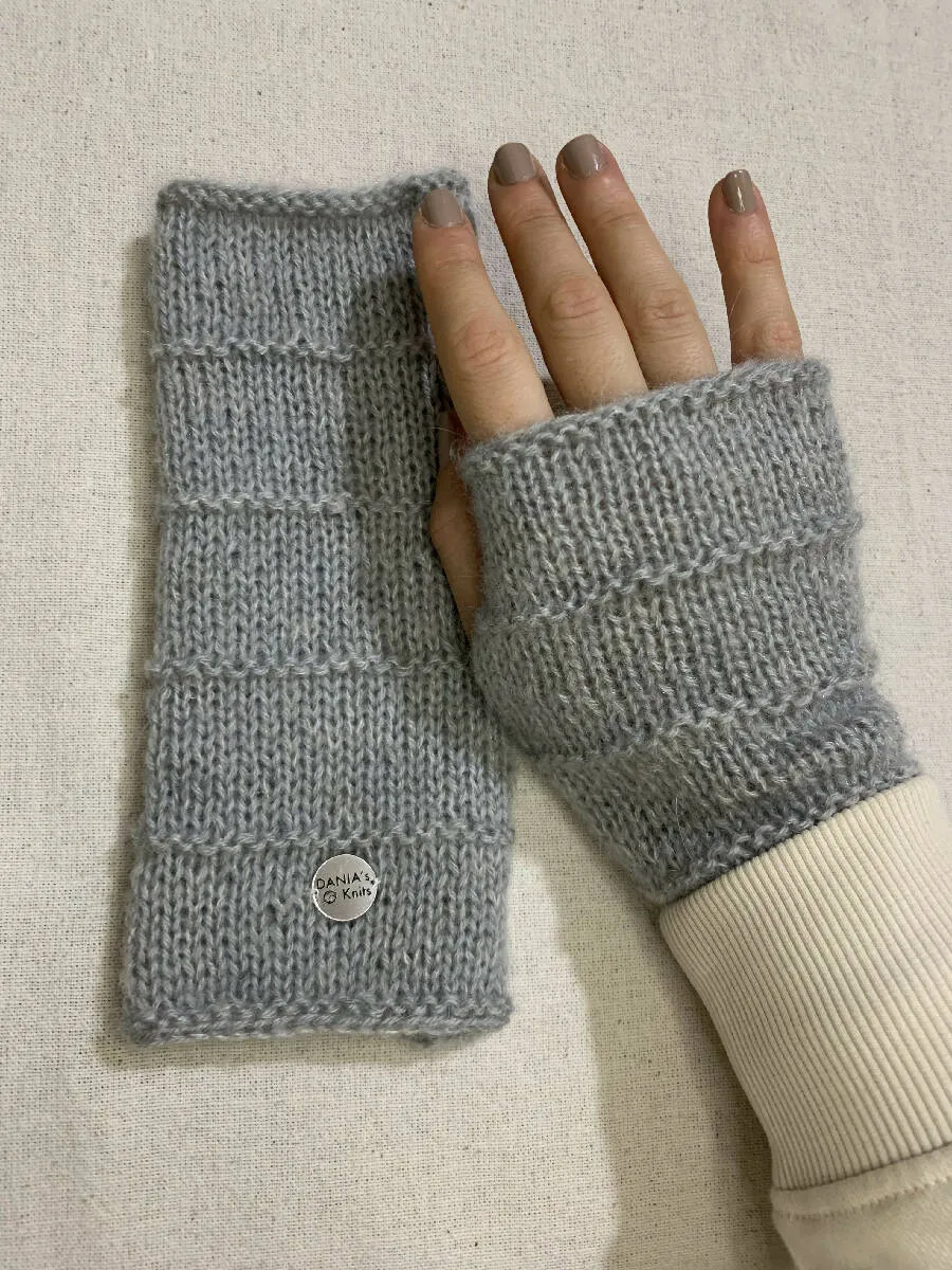 Dania's Knits Angora Wool Handmade Fingerless Gloves