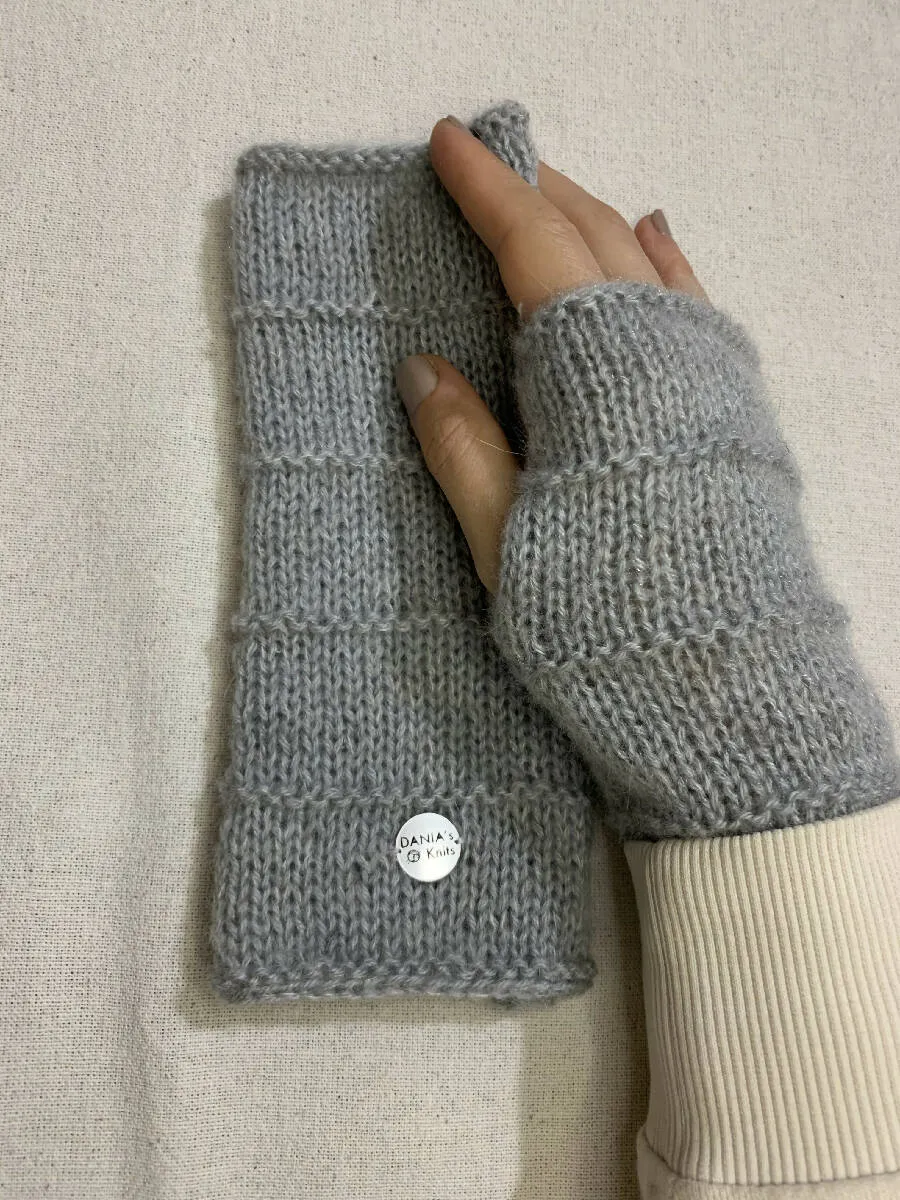 Dania's Knits Angora Wool Handmade Fingerless Gloves