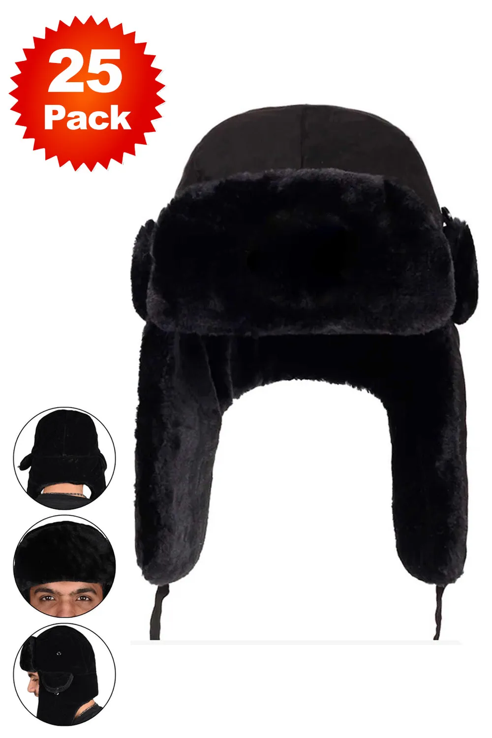 Faux Fur Trapper Hat - 10/25/50 Pack