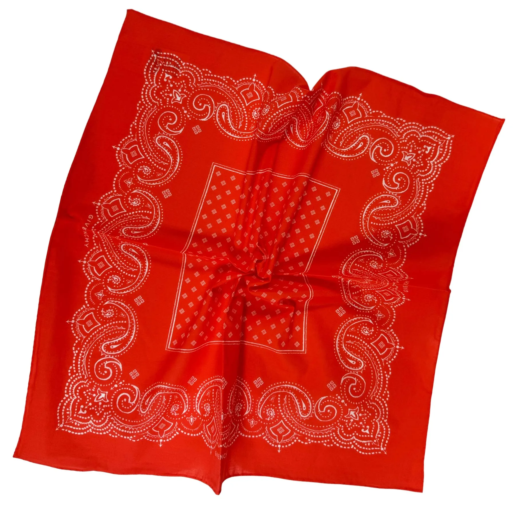 Givenchy Small Scarf Orange Paisley - Cotton Square Bandana FINAL SALE