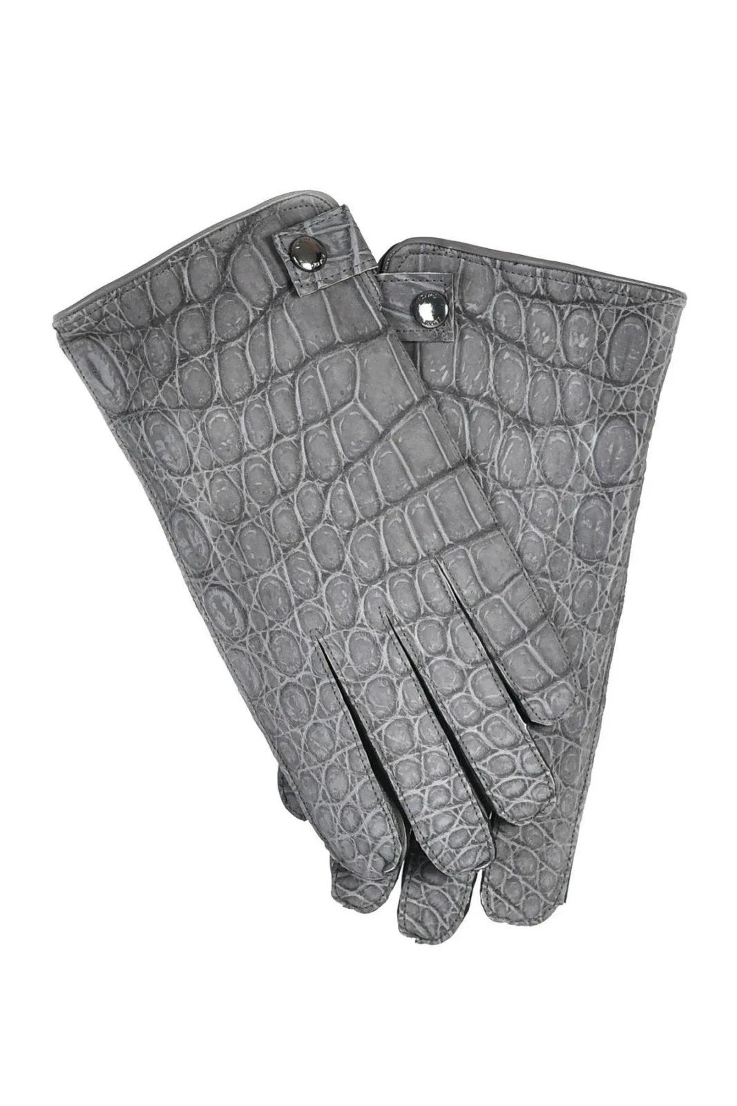 Grey Crocodile Gloves