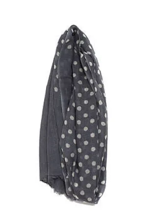 Grey Wool Polka Dot Scarf