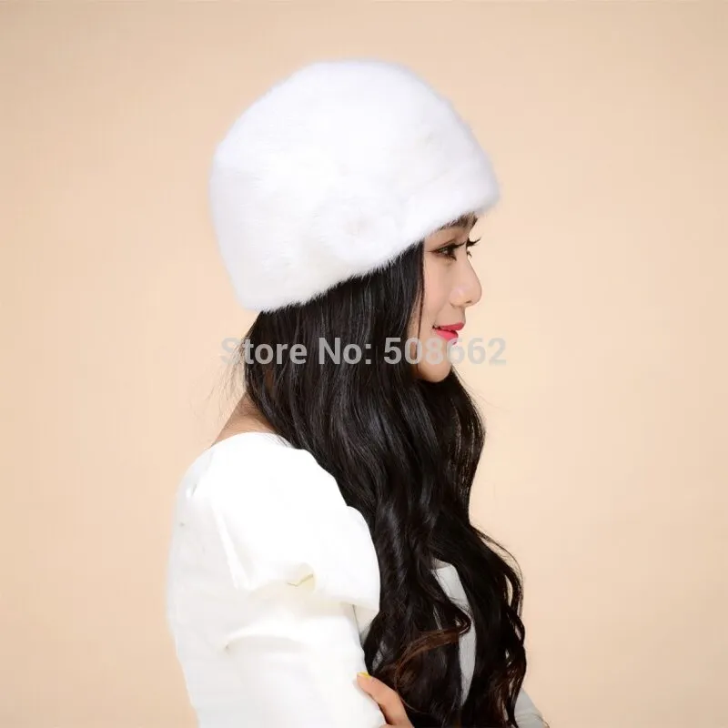 Hats for Women Winter and Fall Real Luxury Mink Fur Hat Fur Cap Saga A Class USA Mink Fur Beanie Headgear Headdress Head Warmer Fur Hats FS14615