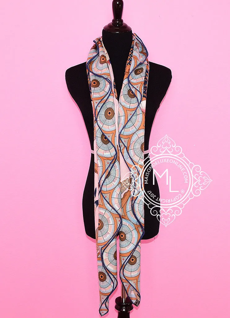 Hermes "The Savana Dance" Pink Cashmere 140 GM Shawl Scarf