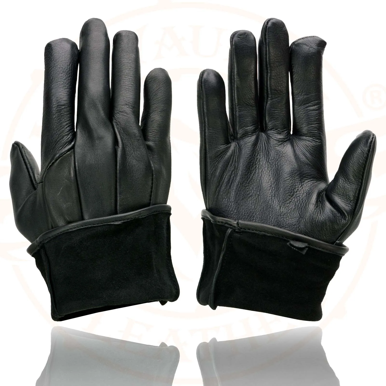 Milwaukee Leather Men's Gauntlet Motorcycle Hand Gloves-Deerskin Unlined Adjustable Wrist Strap Closure-SH864