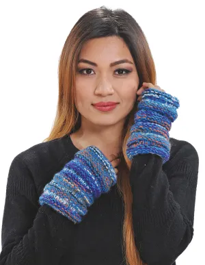 Multi-color Yarn Knit Arm Warmers