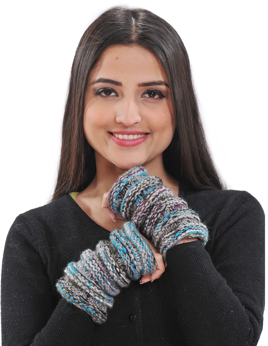 Multi-color Yarn Knit Arm Warmers