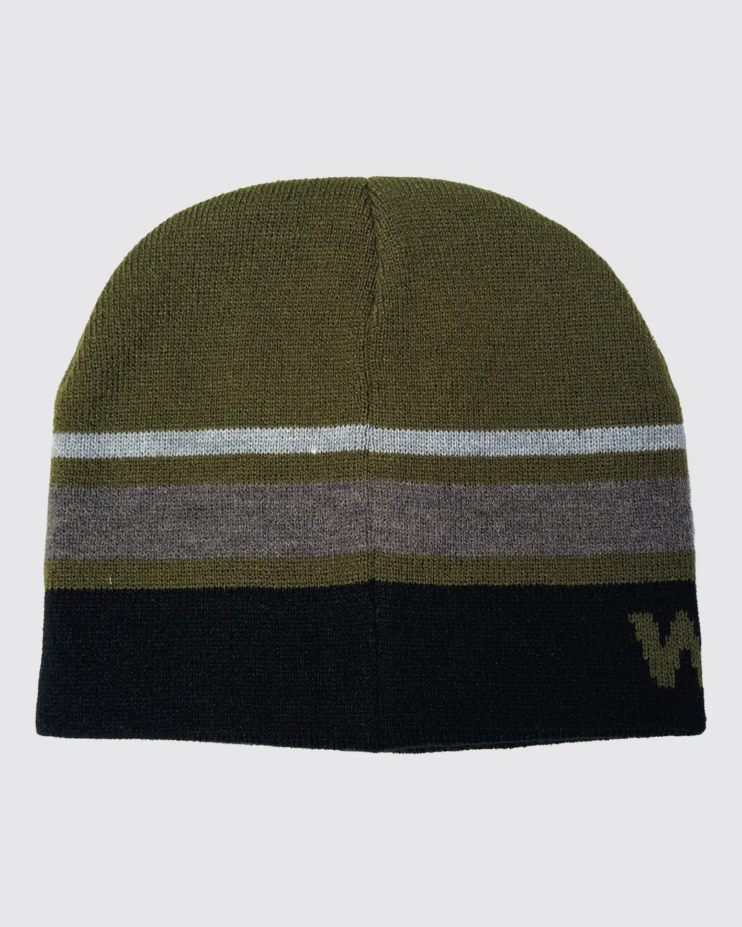 Olive/Black/Gray Tiered – Tech Beanie