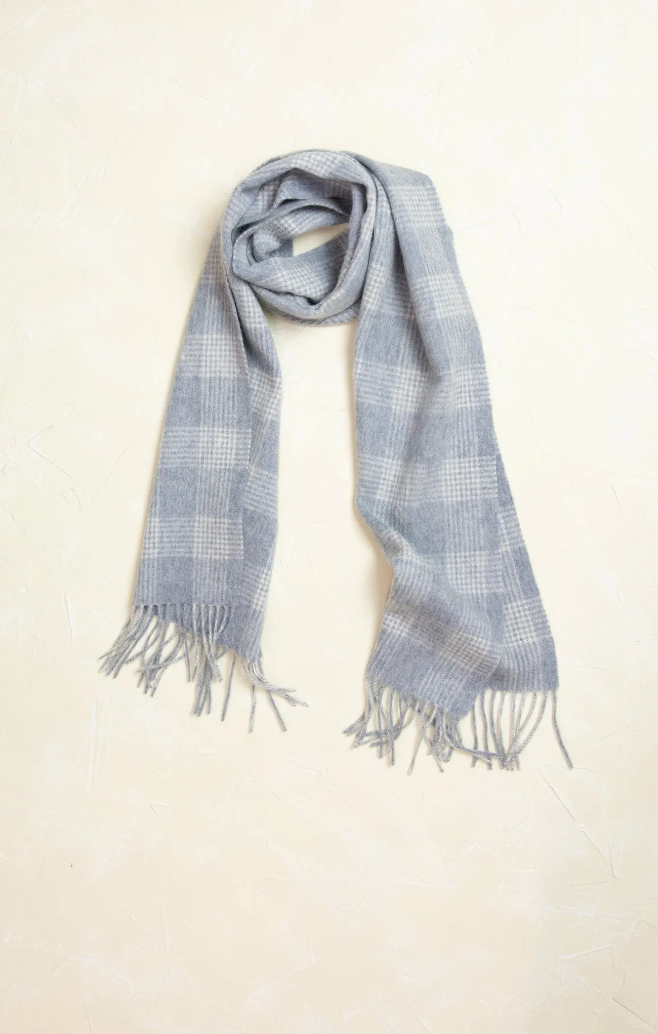 Penelope Grey Tartan Plaid Wool Scarf