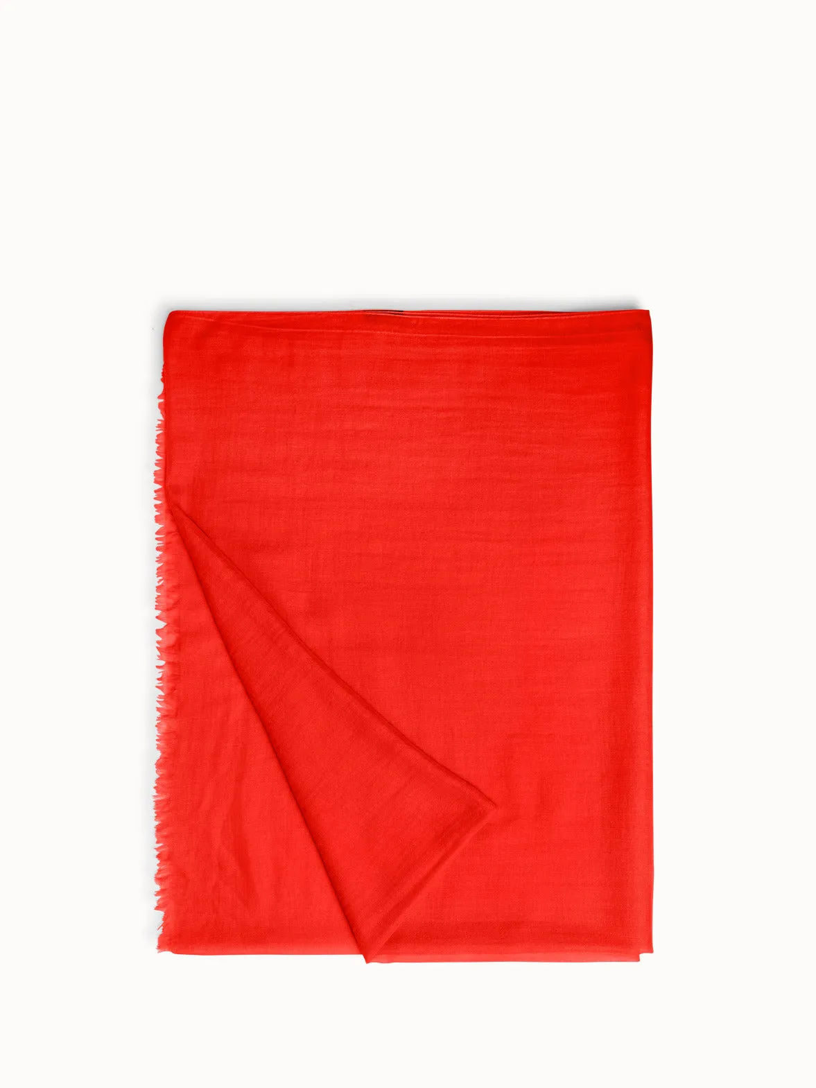 Poppy Red Cashmere Silk Scarf