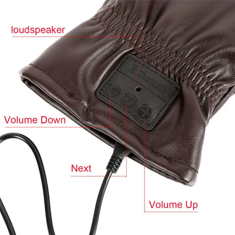 PU Leather Bluetooth Gloves