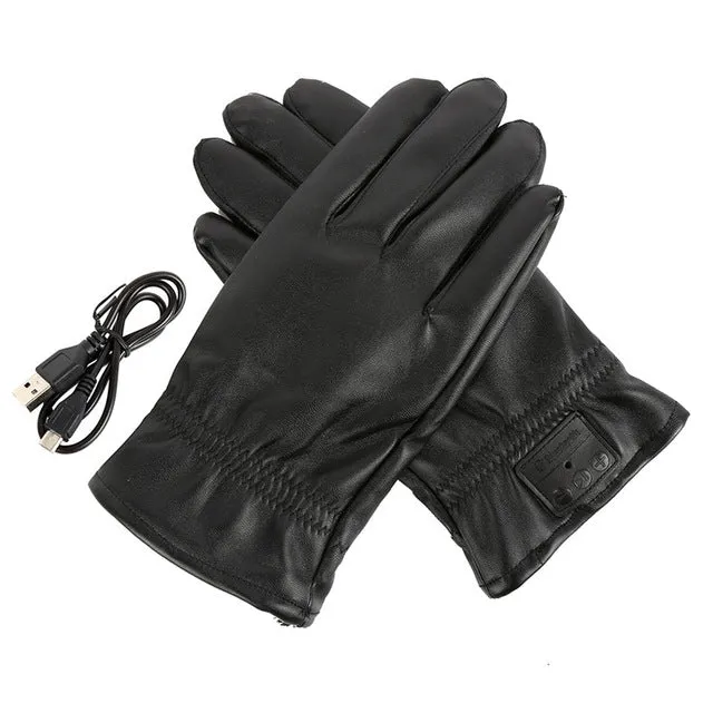 PU Leather Bluetooth Gloves