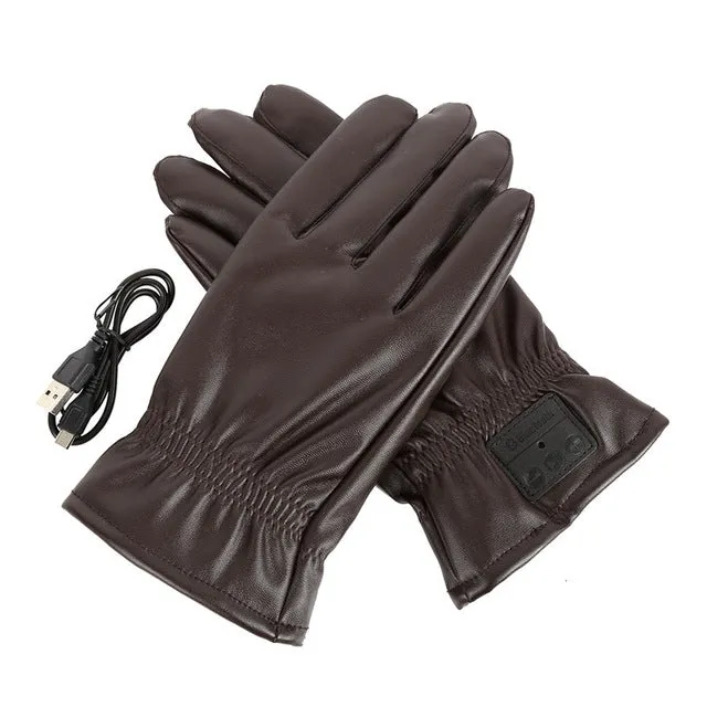 PU Leather Bluetooth Gloves