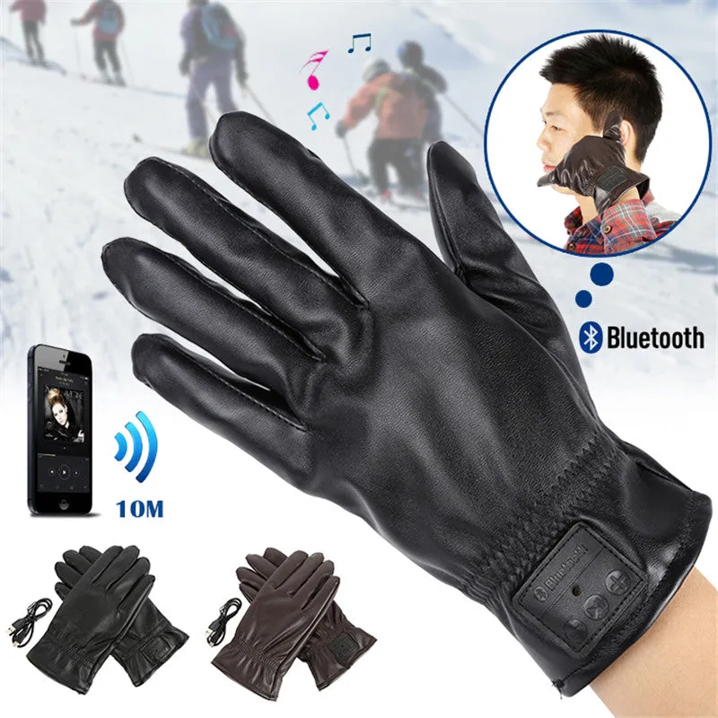 PU Leather Bluetooth Gloves