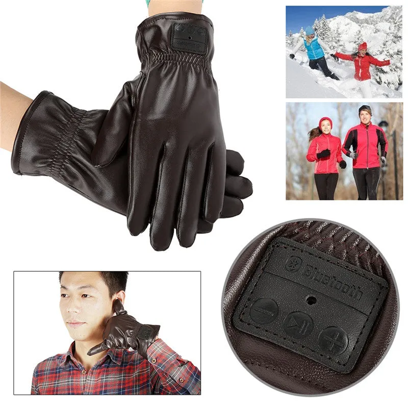 PU Leather Bluetooth Gloves