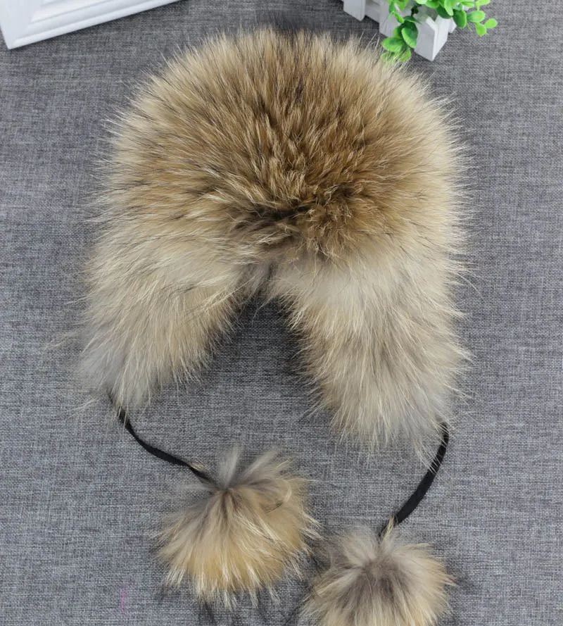 Real Fox Fur Ear Flap Fur Aviator Bomber Hat (Multi-Colors)