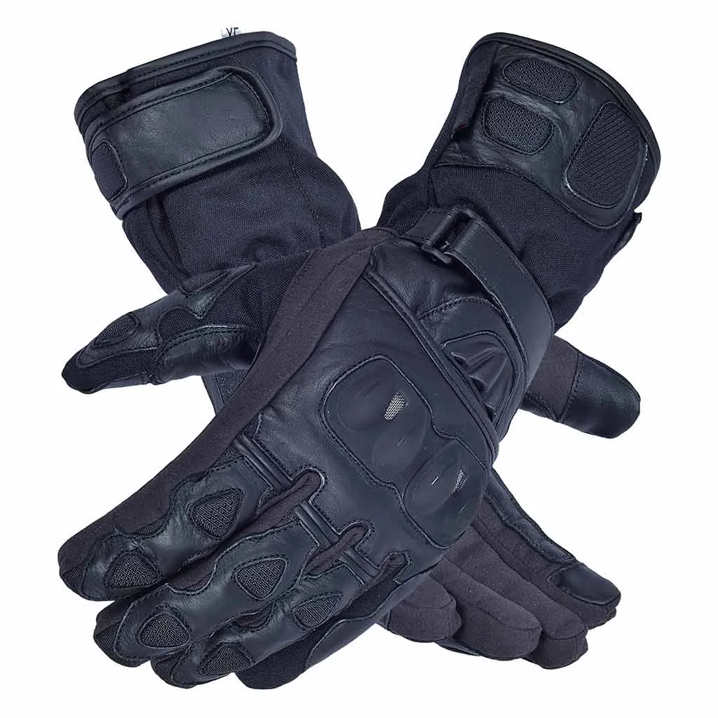 RIDERACT® Adventure Riding Leather Motorcycle Gloves TRIGEL