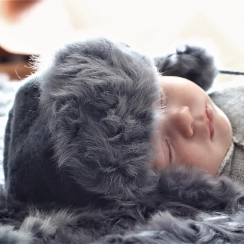 Samantha Holmes Newborn Trapper Alpaca Fur Hat