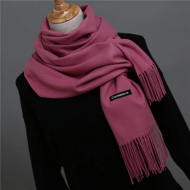 Solid Color Winter Cashmere Scarves