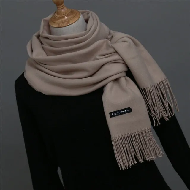 Solid Color Winter Cashmere Scarves