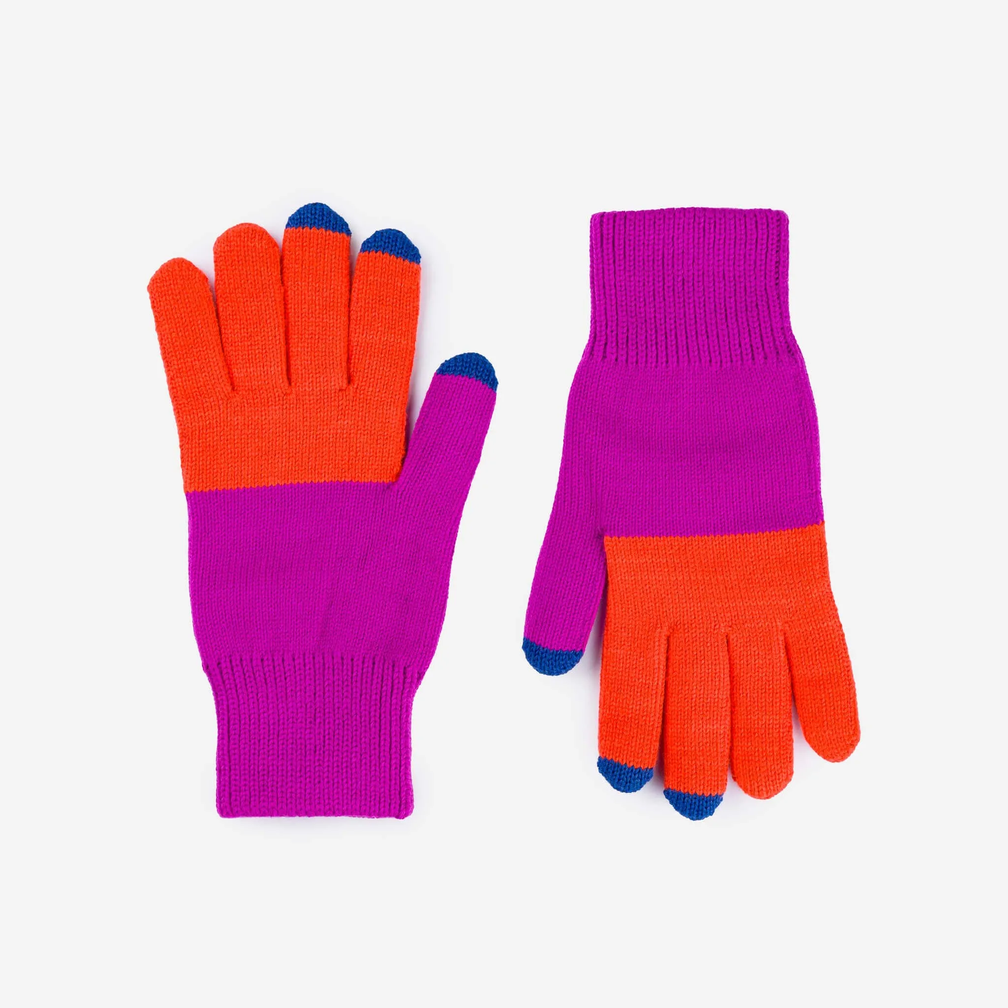 Teal Lilac Knit Touchscreen Gloves