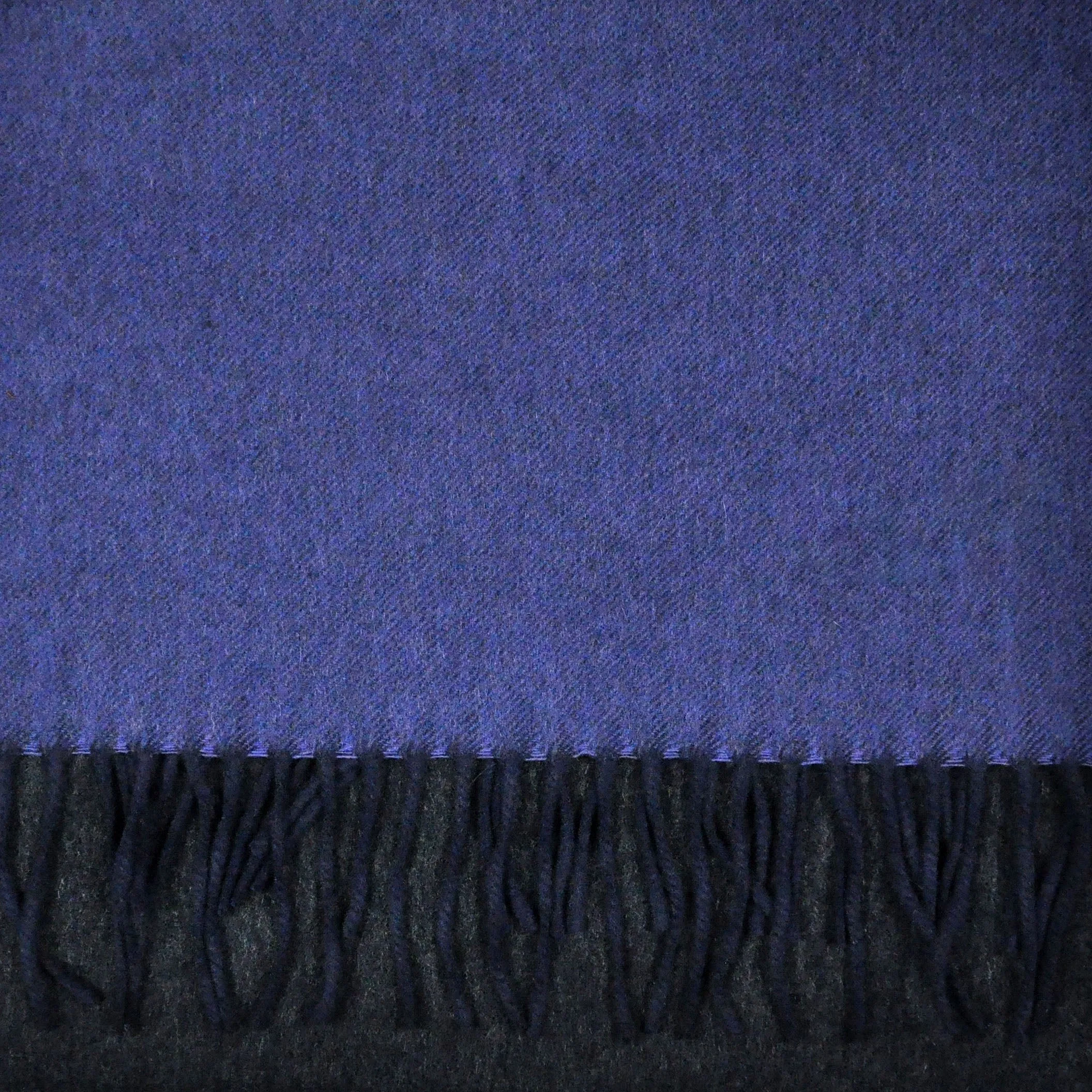 Three Panels of Colour Cashmere Scarf in Blue, Grey & Charcoal