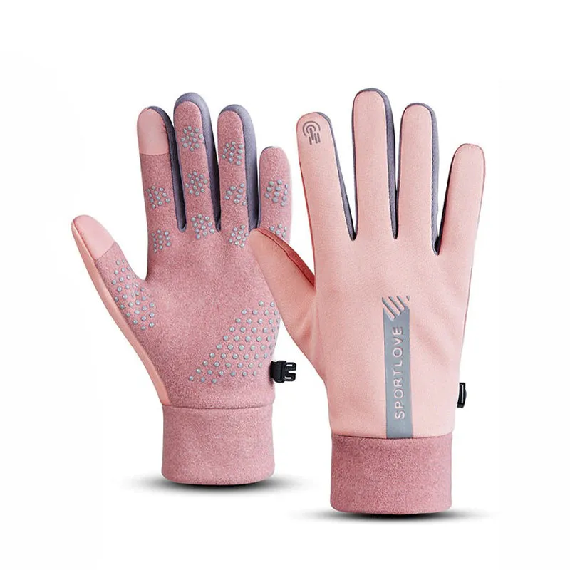 Touchscreen Internal Plush Vegan Leather Winter Gloves