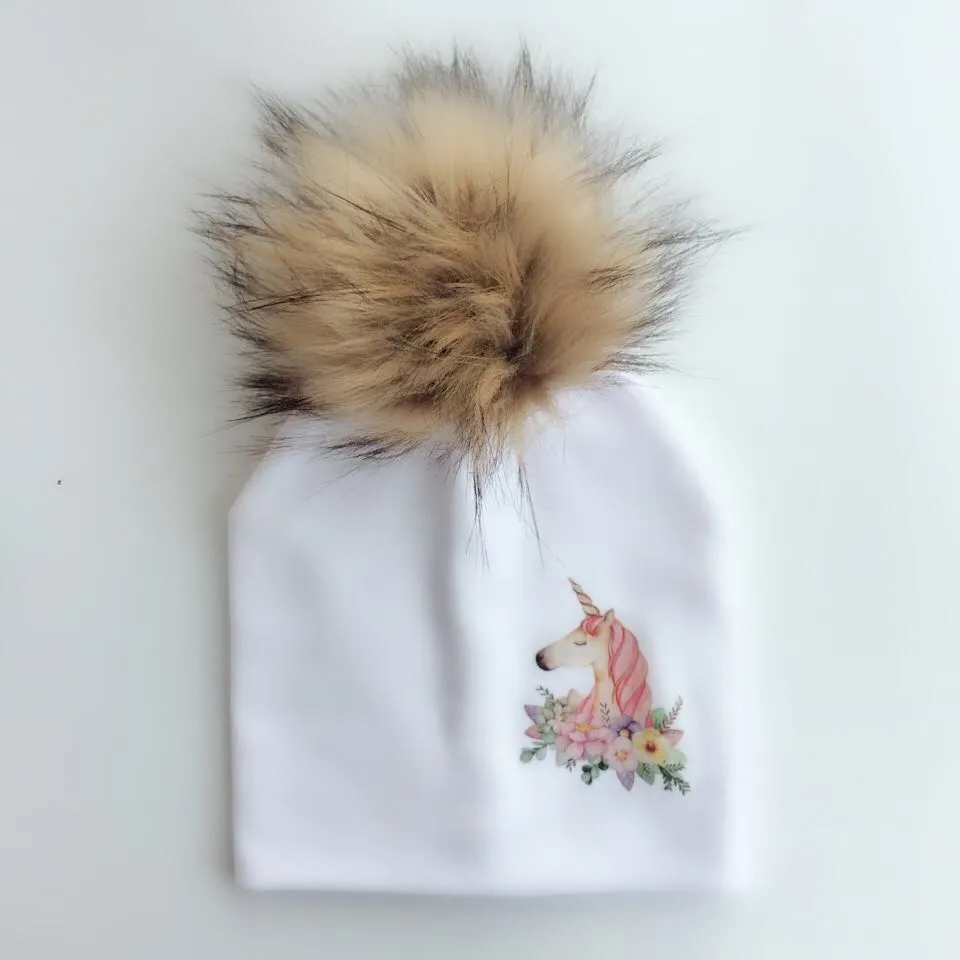 Unisex Animal Image Cartoon Design Cute Beanie Hats For Kids