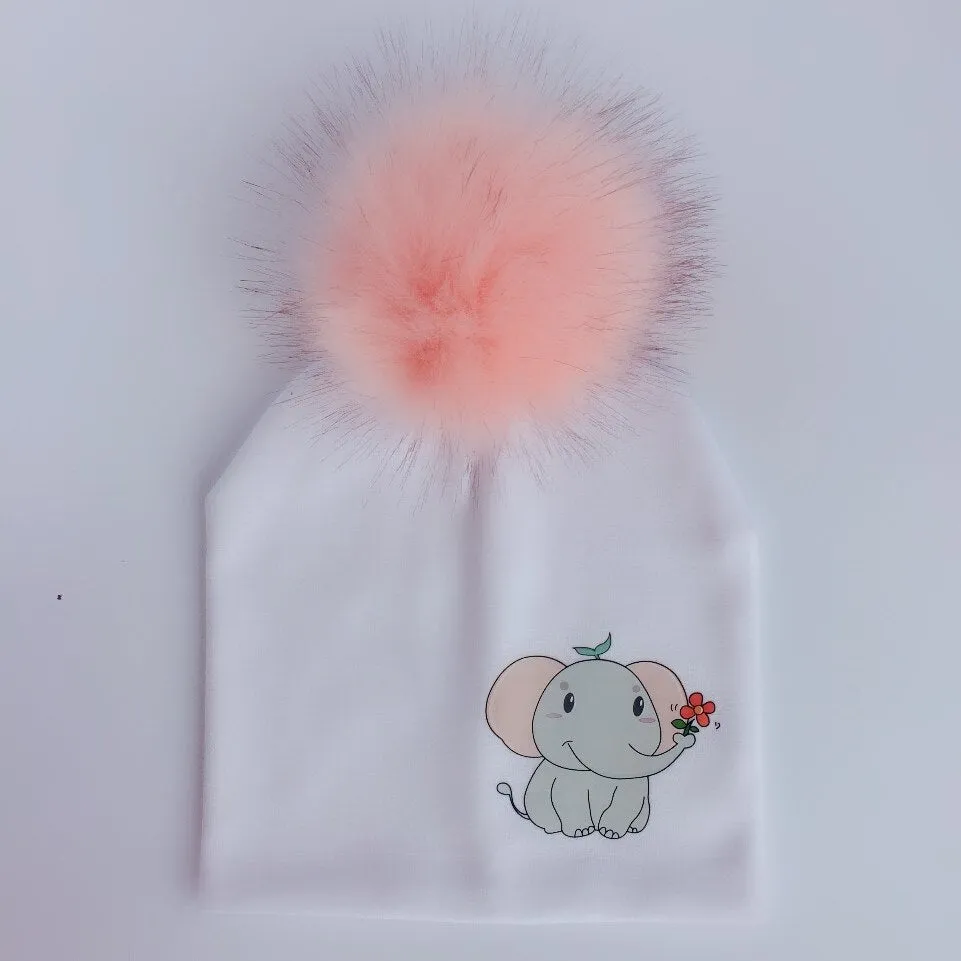 Unisex Animal Image Cartoon Design Cute Beanie Hats For Kids