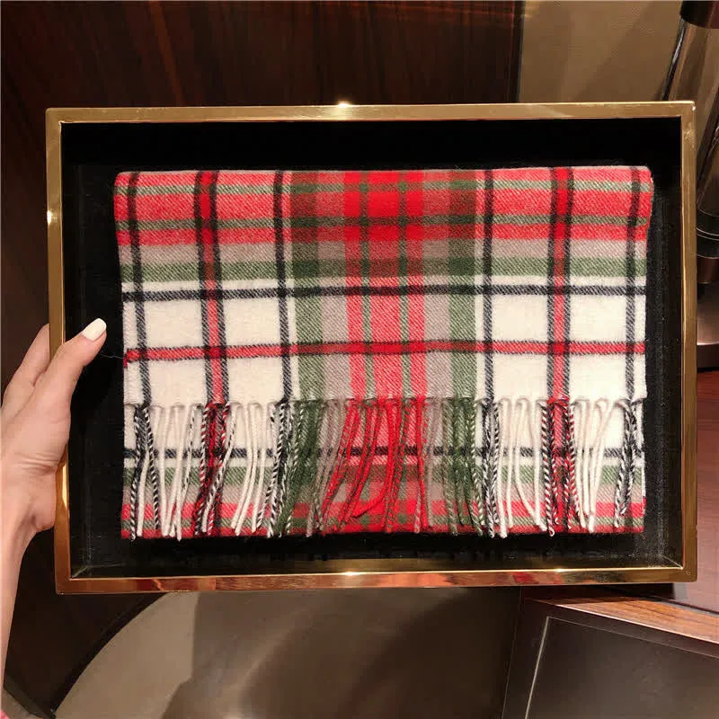 Unisex Cashmere Edinburgh Big Warm Plaid Scarf