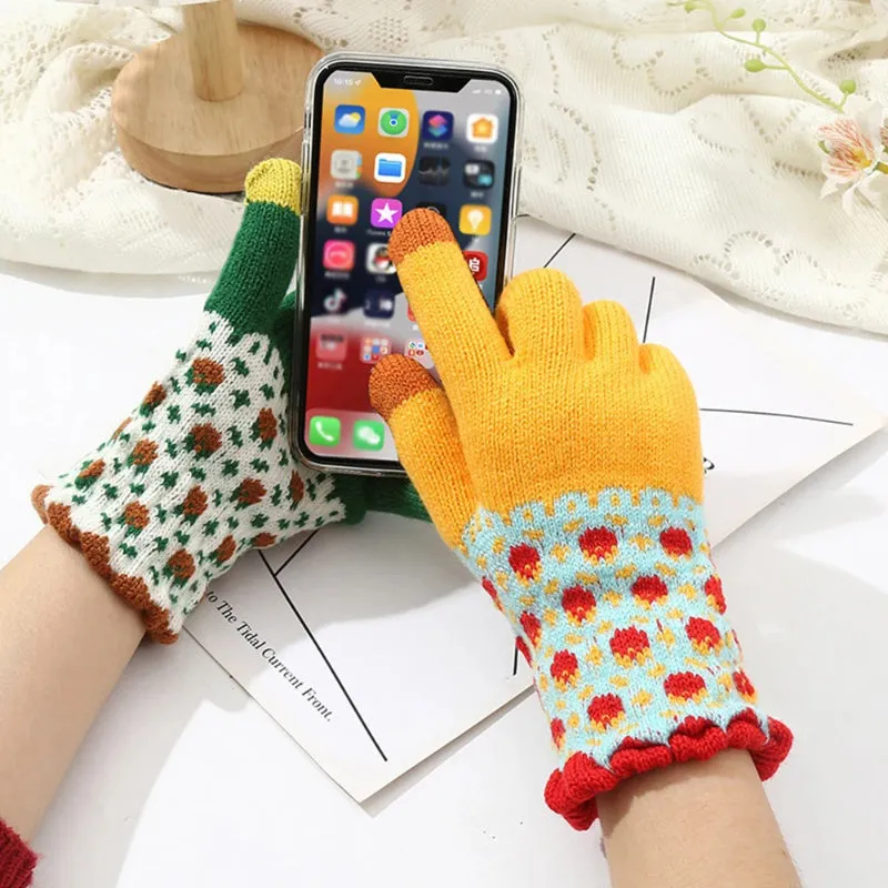 Unisex Colorful Winter Touch Screen Outdoor Gloves