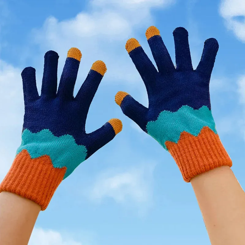 Unisex Colorful Winter Touch Screen Outdoor Gloves