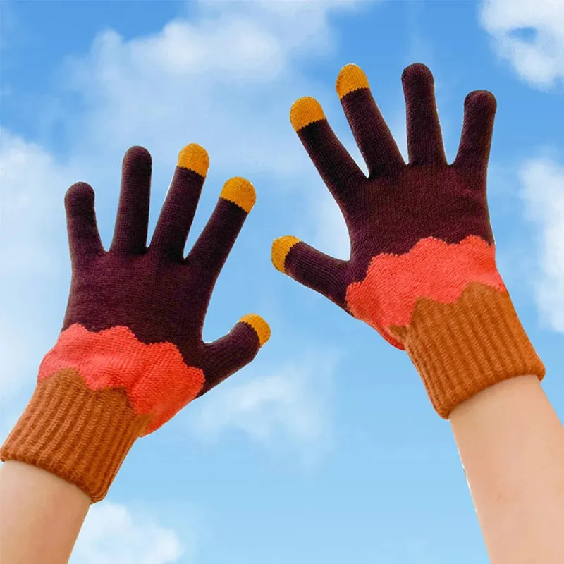 Unisex Colorful Winter Touch Screen Outdoor Gloves